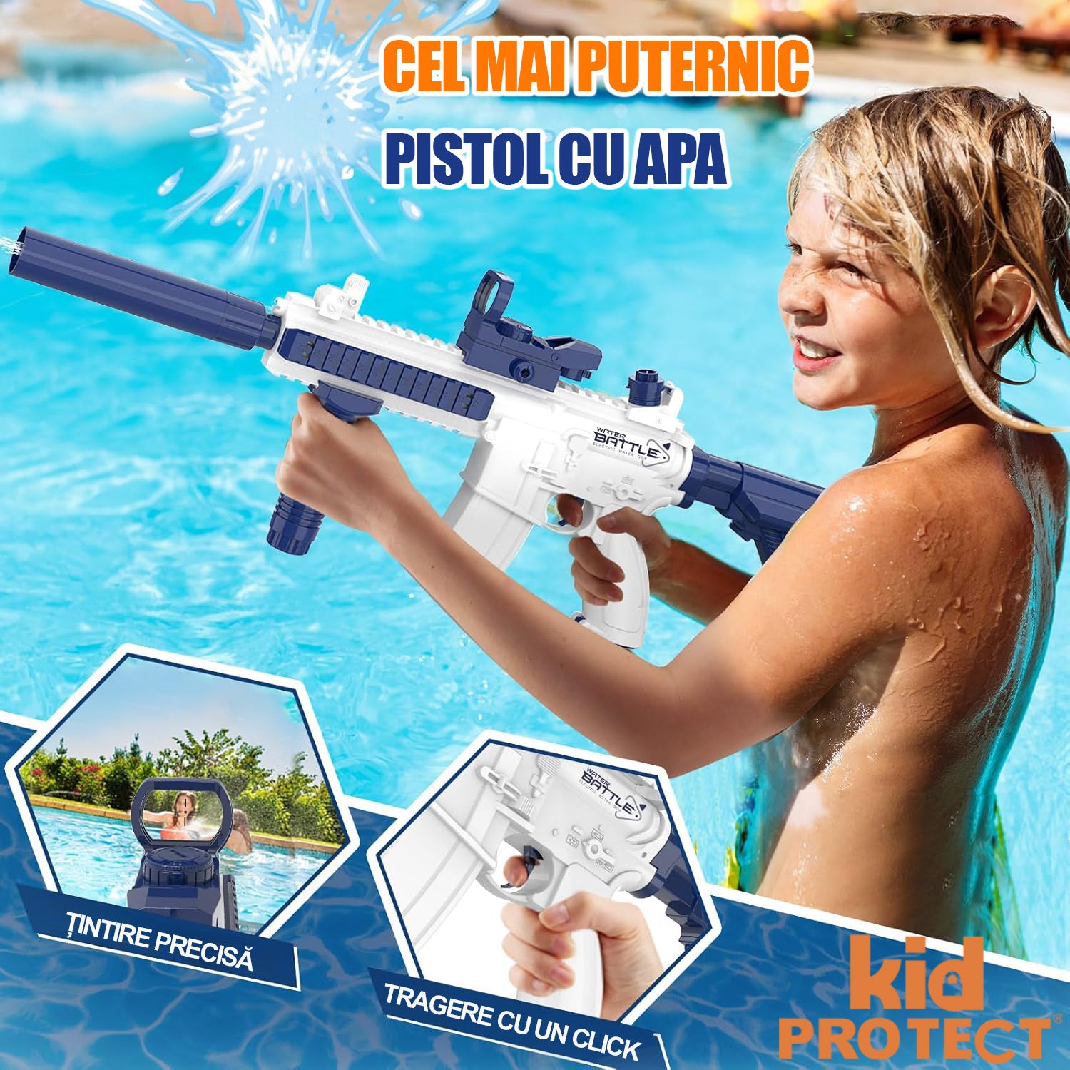 Pistol cu Apa Electric KidProtect WaterRaptor Pistol cu Apa Electric KidProtect WaterRaptor